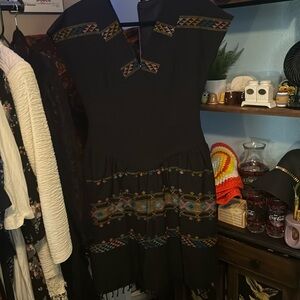 Black With Embroidery Dress